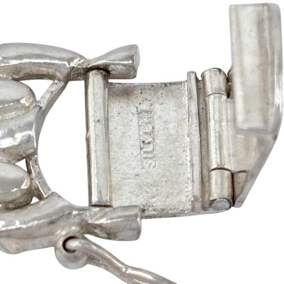 Vintage Sterling Silver 925 Openwork Panel Bracelet 7" - Picture 3 of 8